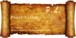 Peszt Lilian névjegykártya